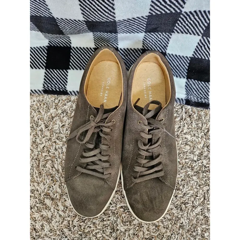Cole Haan Grand.ØS Men's Suede Sneakers Gray Lace Up Casual Shoes Size 11M